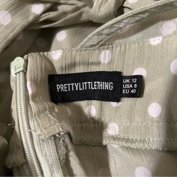 Euro PrettyLittleThing Light Green Polka ruffle halter top romper 🍐 - Picture 5 of 5